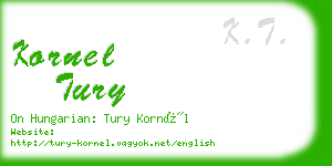 kornel tury business card